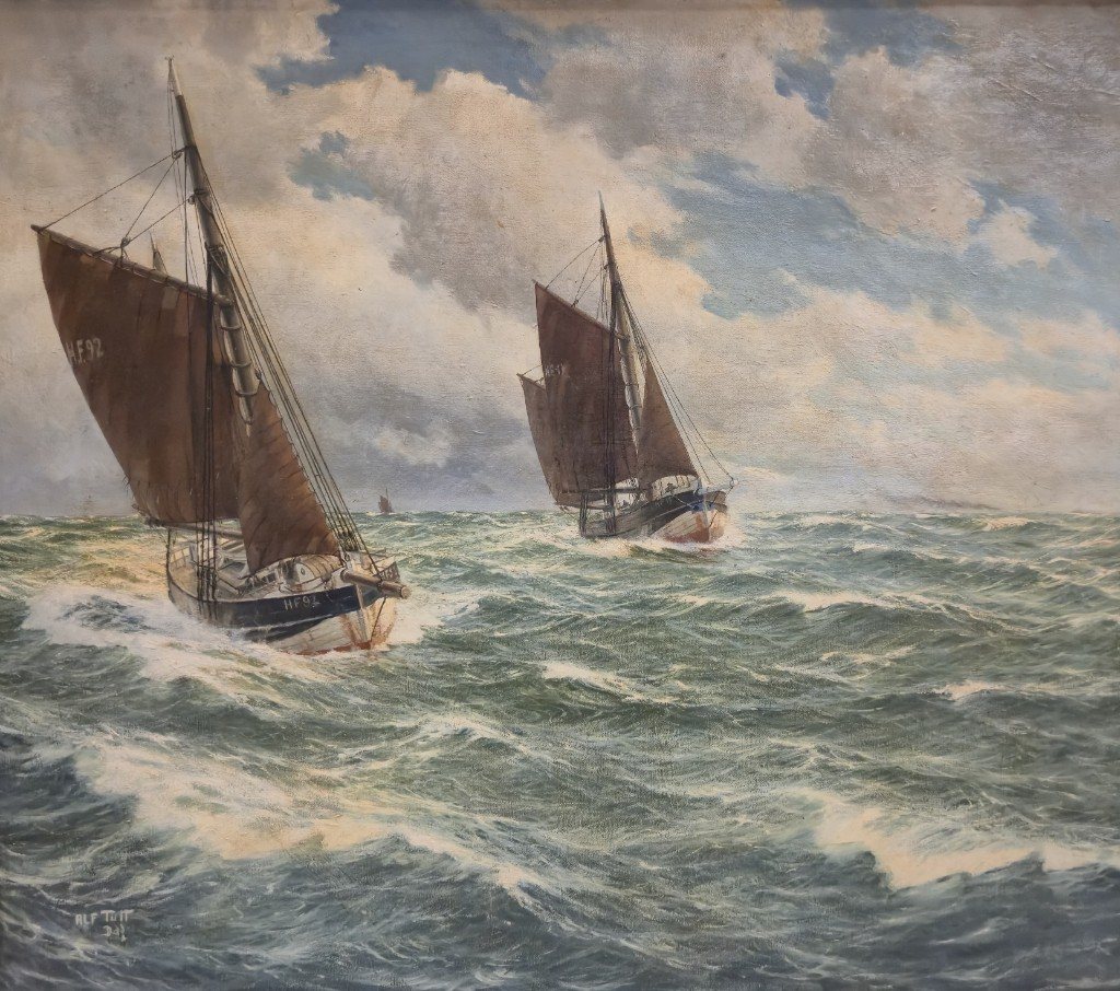Alfred Tutt (XIX-XX) — Seestück, zwei Fischkutter